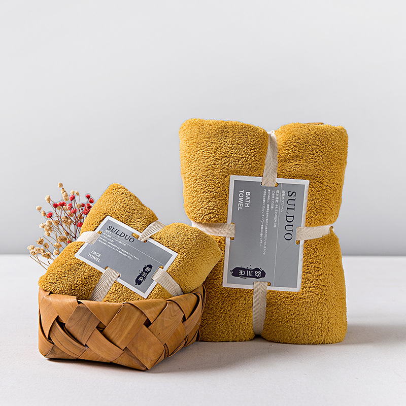 Vannas dvieļu komplekts (divi gabali) no warp-knit poliestera ar neilonu, korallfleks, GSM 200–300, maisījums 80/20, pavedienu skaits 32, pielāgota apstrāde — SULDUO/Shulando