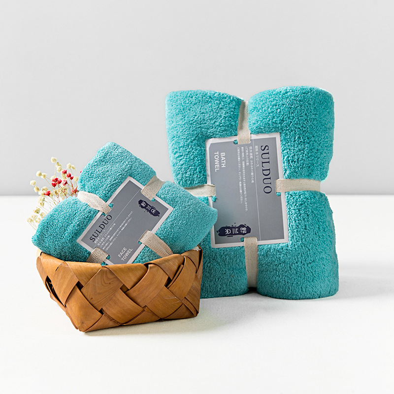 Vannas dvieļu komplekts (divi gabali) no warp-knit poliestera ar neilonu, korallfleks, GSM 200–300, maisījums 80/20, pavedienu skaits 32, pielāgota apstrāde — SULDUO/Shulando