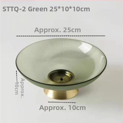 Stikla augļu šķīvis – mūsdienīgs vieglais luksuss, pirmās klases kvalitāte, uzkodas un žāvēti augļi, dzīvojamai istabai kā dekors.