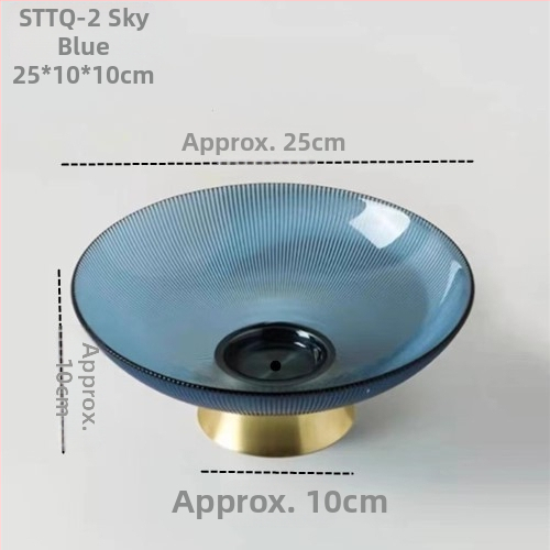 Stikla augļu šķīvis – mūsdienīgs vieglais luksuss, pirmās klases kvalitāte, uzkodas un žāvēti augļi, dzīvojamai istabai kā dekors.
