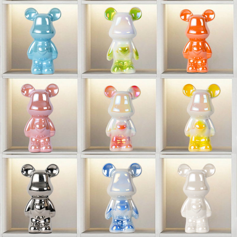 Keramikas lāča karikatūras figūriņa, modernā minimālistiskā stilā; Materiāls: glazēta keramika; Kategorija: Karikatūra; Ideāls dāvanai