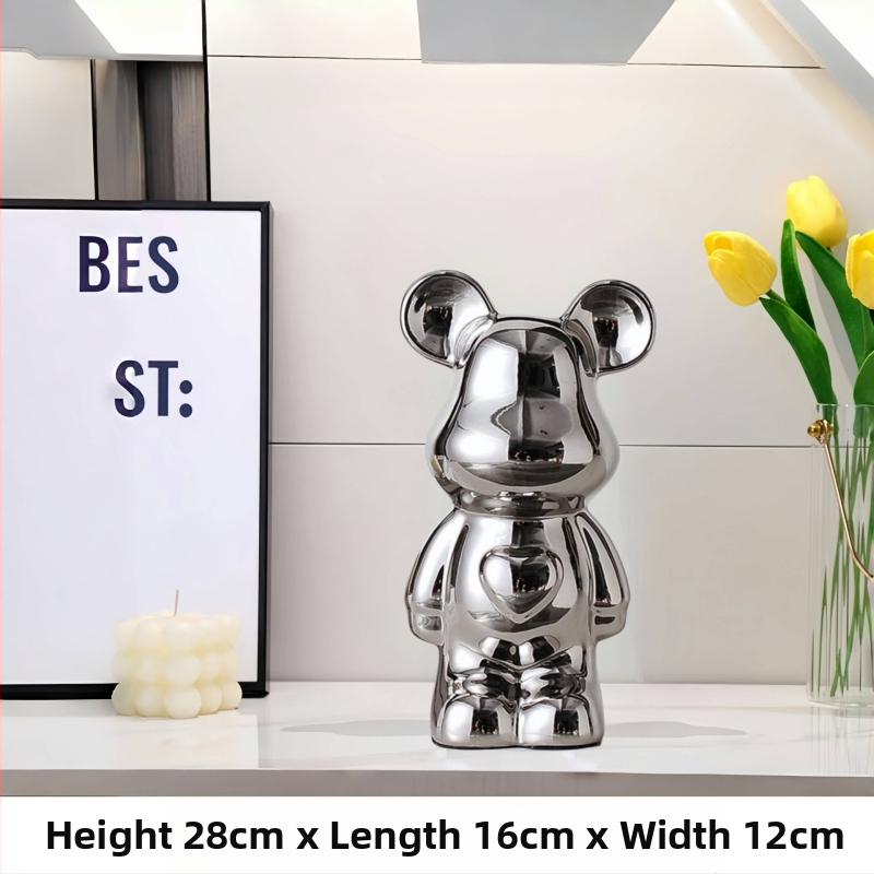 Keramikas lāča karikatūras figūriņa, modernā minimālistiskā stilā; Materiāls: glazēta keramika; Kategorija: Karikatūra; Ideāls dāvanai