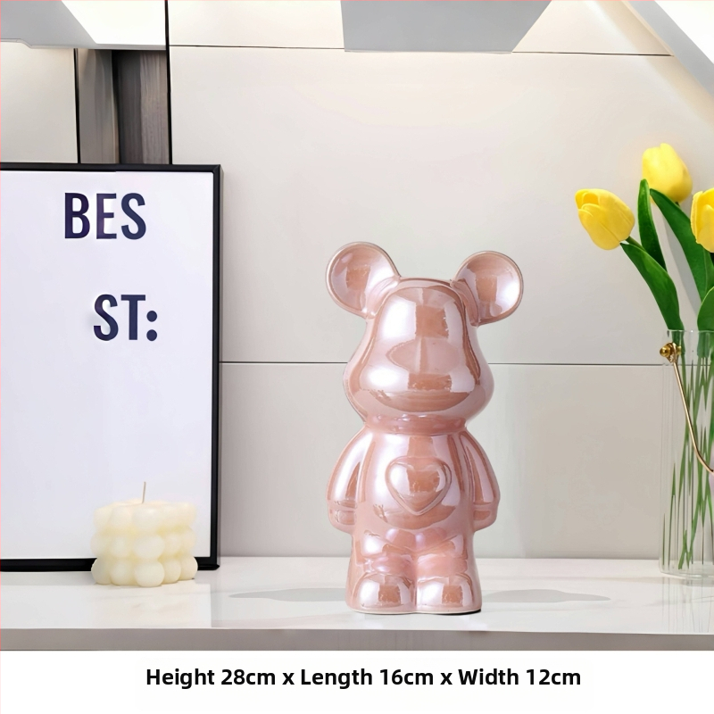 Keramikas lāča karikatūras figūriņa, modernā minimālistiskā stilā; Materiāls: glazēta keramika; Kategorija: Karikatūra; Ideāls dāvanai