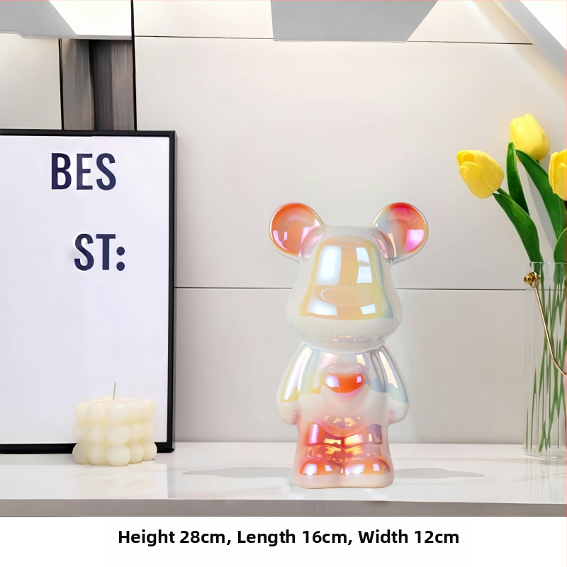 Keramikas lāča karikatūras figūriņa, modernā minimālistiskā stilā; Materiāls: glazēta keramika; Kategorija: Karikatūra; Ideāls dāvanai