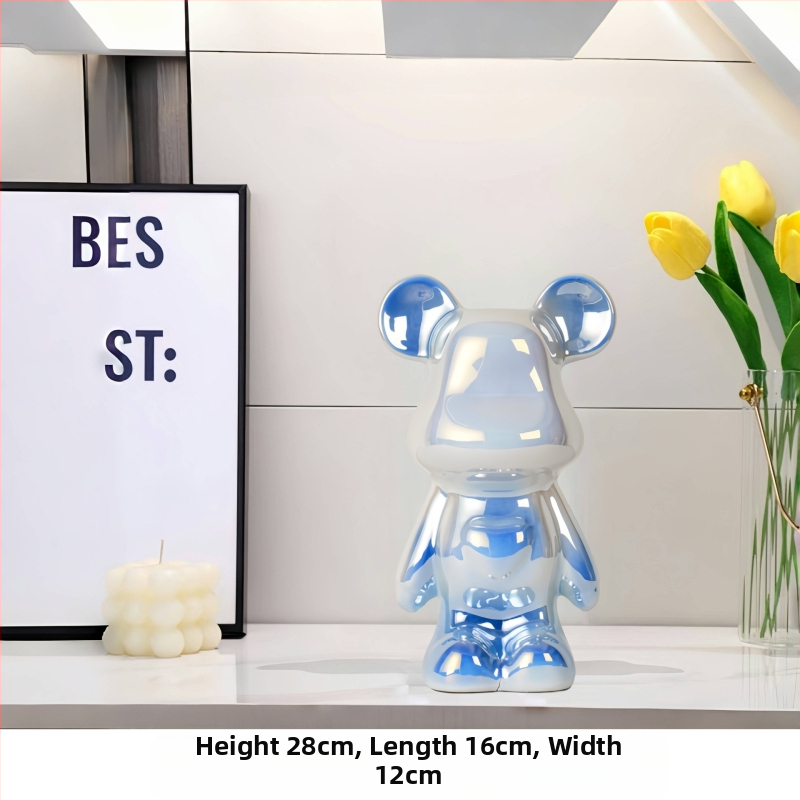 Keramikas lāča karikatūras figūriņa, modernā minimālistiskā stilā; Materiāls: glazēta keramika; Kategorija: Karikatūra; Ideāls dāvanai