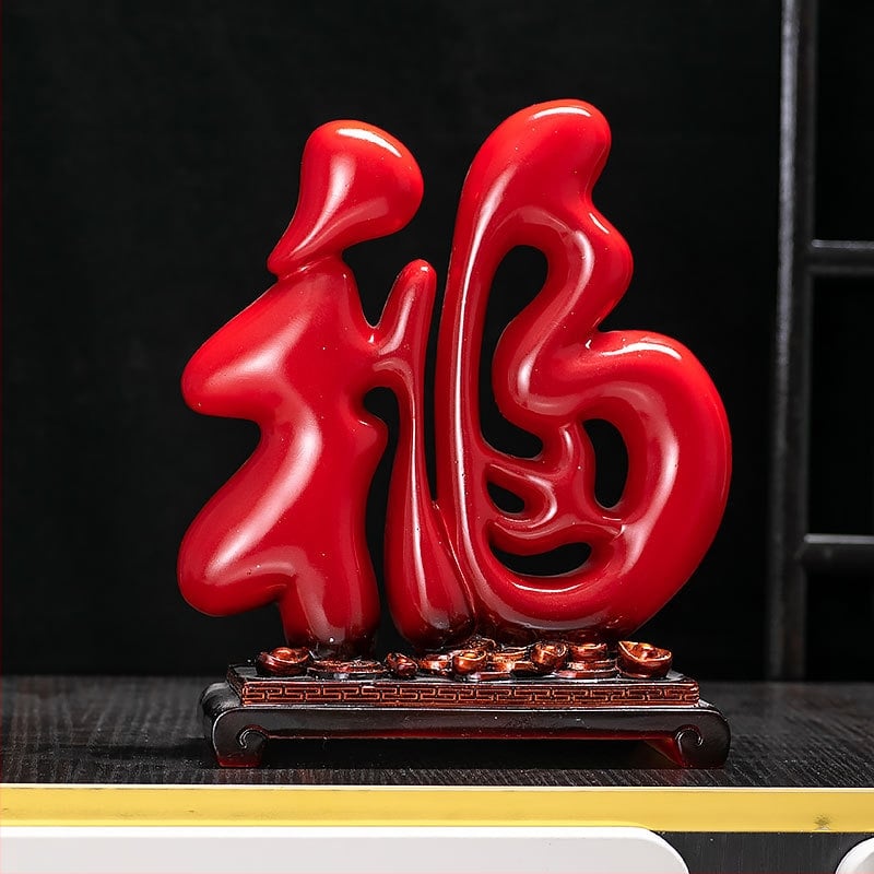 Sveķu briedis figūriņa, ķīniešu stila dekoratīvā skulptūra mājām vai birojam, ideāla dāvana