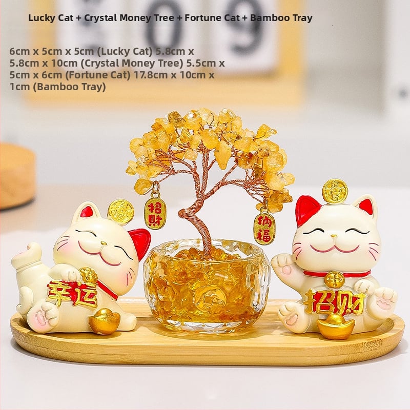 Sveķu laimes koks ar kaķi – biroja un viesistabas dekora, mūsdienīgs minimālisms stils (Materiāls: Sveķi; Stils: Mūsdienīgs minimālisms; Tēma: Citrins laimes koks ar kaķi; Kategorija: Sveķu amatniecība; Zīmols: Ruijie)