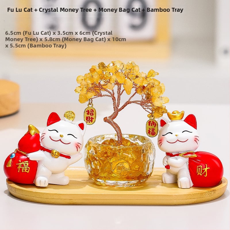 Sveķu laimes koks ar kaķi – biroja un viesistabas dekora, mūsdienīgs minimālisms stils (Materiāls: Sveķi; Stils: Mūsdienīgs minimālisms; Tēma: Citrins laimes koks ar kaķi; Kategorija: Sveķu amatniecība; Zīmols: Ruijie)