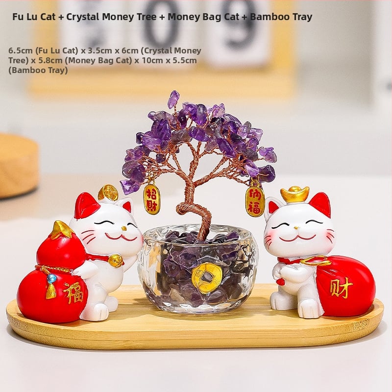 Sveķu laimes koks ar kaķi – biroja un viesistabas dekora, mūsdienīgs minimālisms stils (Materiāls: Sveķi; Stils: Mūsdienīgs minimālisms; Tēma: Citrins laimes koks ar kaķi; Kategorija: Sveķu amatniecība; Zīmols: Ruijie)