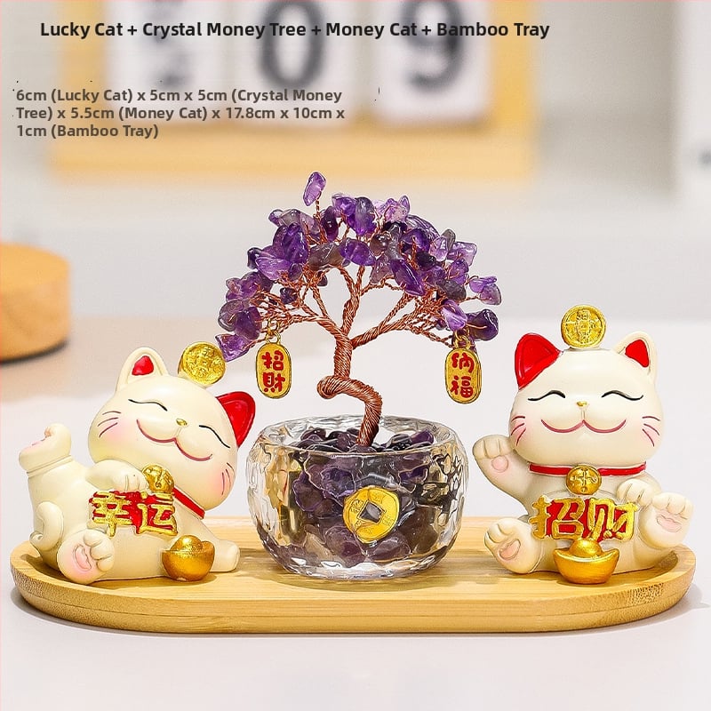 Sveķu laimes koks ar kaķi – biroja un viesistabas dekora, mūsdienīgs minimālisms stils (Materiāls: Sveķi; Stils: Mūsdienīgs minimālisms; Tēma: Citrins laimes koks ar kaķi; Kategorija: Sveķu amatniecība; Zīmols: Ruijie)