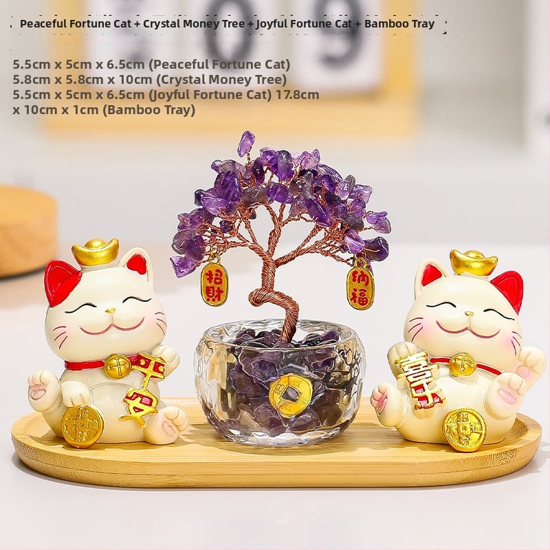 Sveķu laimes koks ar kaķi – biroja un viesistabas dekora, mūsdienīgs minimālisms stils (Materiāls: Sveķi; Stils: Mūsdienīgs minimālisms; Tēma: Citrins laimes koks ar kaķi; Kategorija: Sveķu amatniecība; Zīmols: Ruijie)