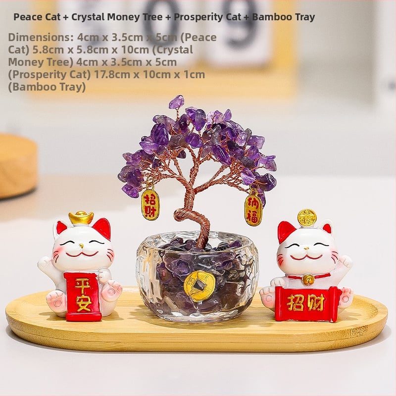 Sveķu laimes koks ar kaķi – biroja un viesistabas dekora, mūsdienīgs minimālisms stils (Materiāls: Sveķi; Stils: Mūsdienīgs minimālisms; Tēma: Citrins laimes koks ar kaķi; Kategorija: Sveķu amatniecība; Zīmols: Ruijie)