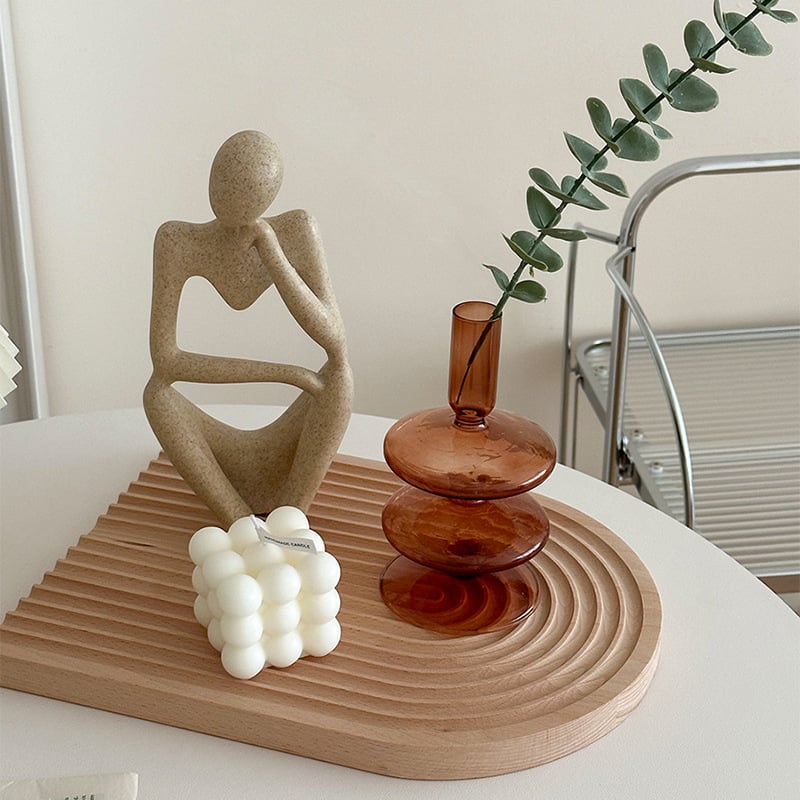 Üveg váza nappali dekorációhoz – könnyed luxus stílus, alap fa palettás, alkalmas házavatóra és ünnepi alkalmakra