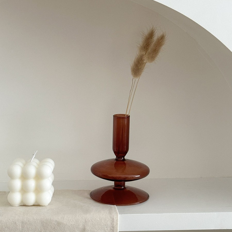 Üveg váza nappali dekorációhoz – könnyed luxus stílus, alap fa palettás, alkalmas házavatóra és ünnepi alkalmakra