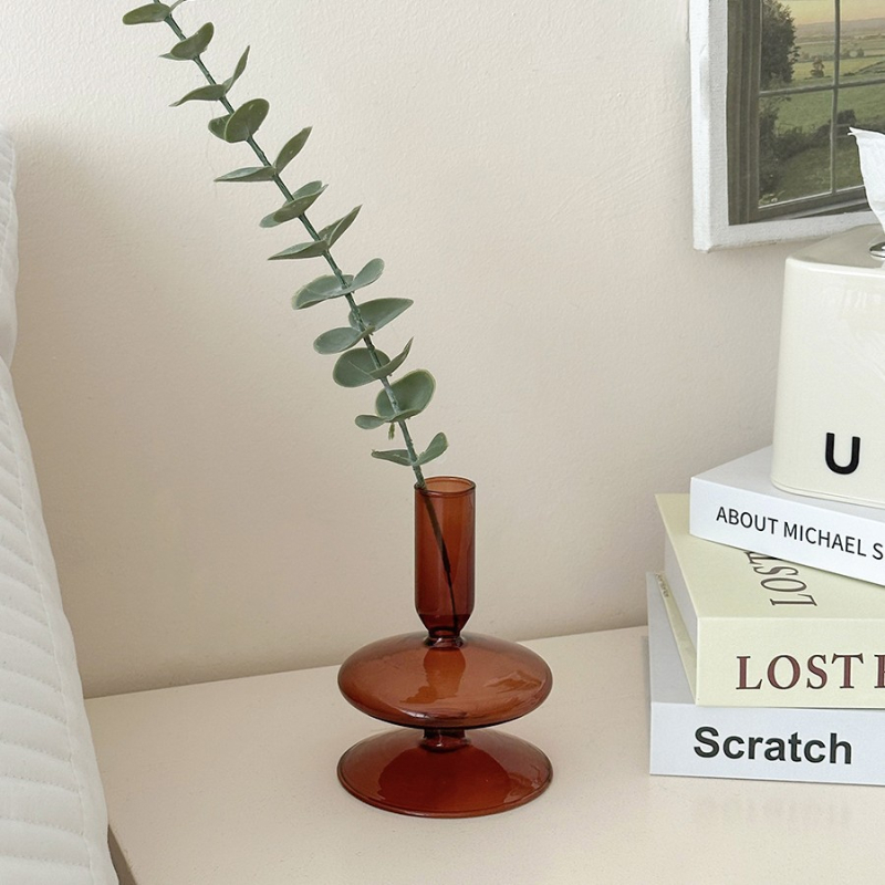 Üveg váza nappali dekorációhoz – könnyed luxus stílus, alap fa palettás, alkalmas házavatóra és ünnepi alkalmakra