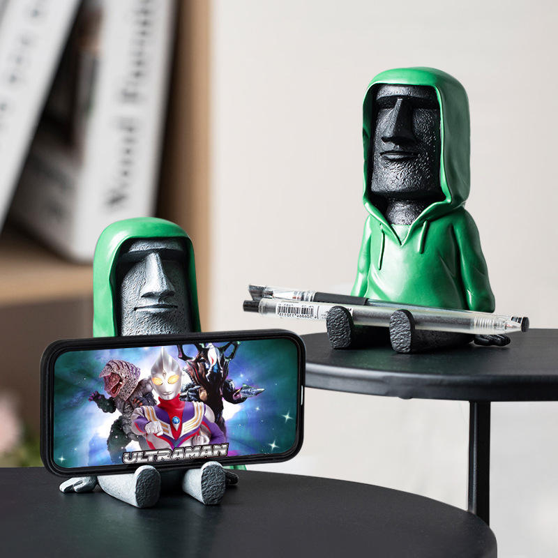 Moai statuja skandināvu minimālisma stilā — figūra no sintētiskā sveķu, Top rhyme zīmols, kods Dy2075, kategorija: figūra, piemērota viesistabai, TV skapim un rakstāmgaldam dekoram