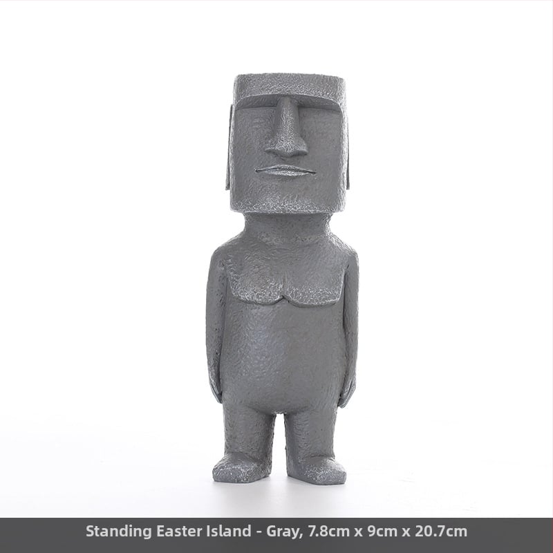 Moai statuja skandināvu minimālisma stilā — figūra no sintētiskā sveķu, Top rhyme zīmols, kods Dy2075, kategorija: figūra, piemērota viesistabai, TV skapim un rakstāmgaldam dekoram