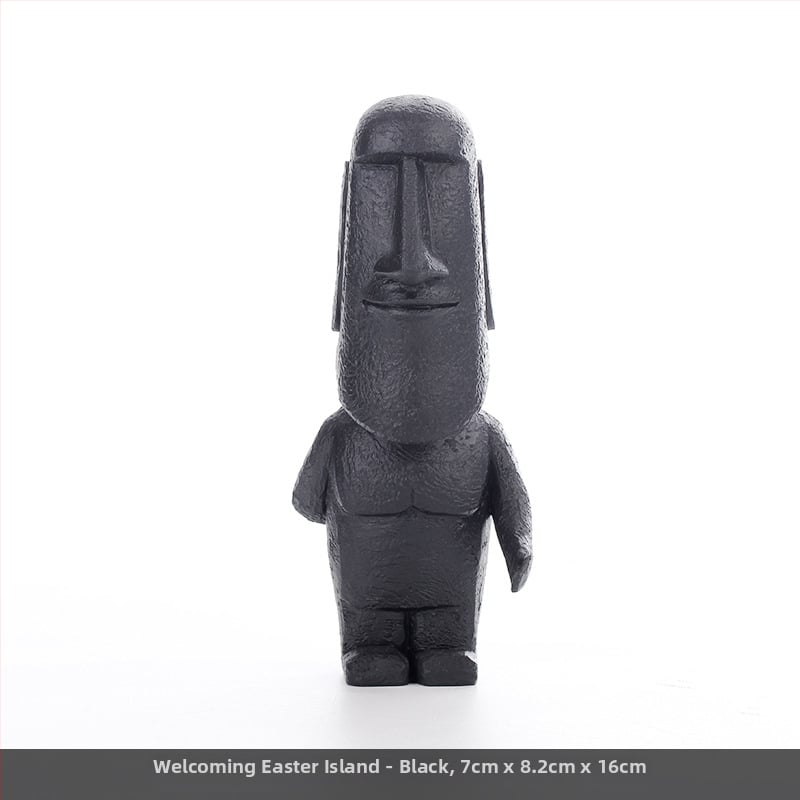 Moai statuja skandināvu minimālisma stilā — figūra no sintētiskā sveķu, Top rhyme zīmols, kods Dy2075, kategorija: figūra, piemērota viesistabai, TV skapim un rakstāmgaldam dekoram