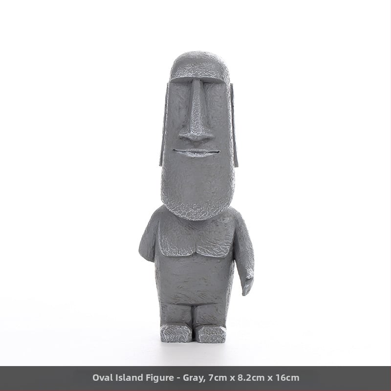 Moai statuja skandināvu minimālisma stilā — figūra no sintētiskā sveķu, Top rhyme zīmols, kods Dy2075, kategorija: figūra, piemērota viesistabai, TV skapim un rakstāmgaldam dekoram