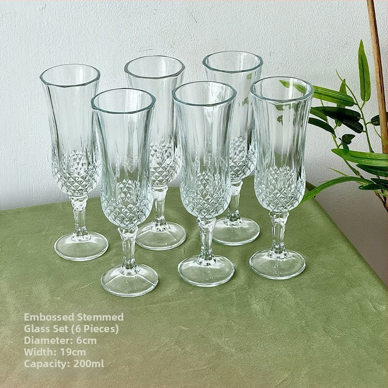 Qianka Stikla augļu un desertu demonstrācijas šķīvis, apaļš, virsma ar intarsiju, franču stils