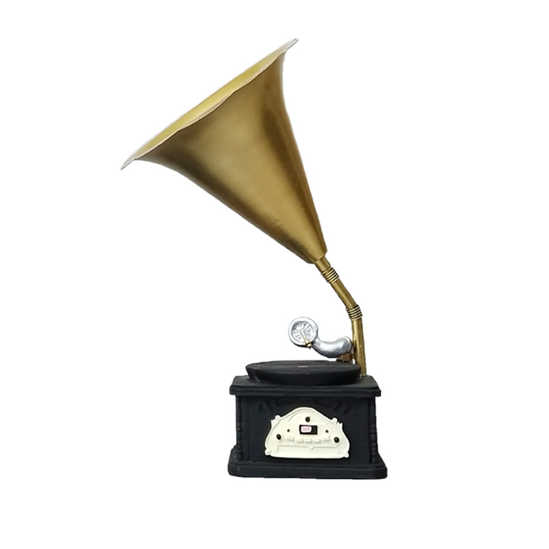 Vīna skapi dekoru komplekts — sveķu fonogrāfa aksesuāri birojam un viesistabai, Tengda zīmols, moderns retro stils, gatavs dāvanai