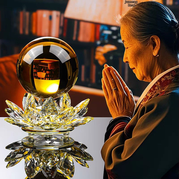 Kristāla Lotus dekors ar lampas pamatni un kristāla lodīte - Materiāls: bambuss; Stils: Ķīniešu stils; Pasūtījuma apstrāde: Jā; Preces numurs: 1009200268