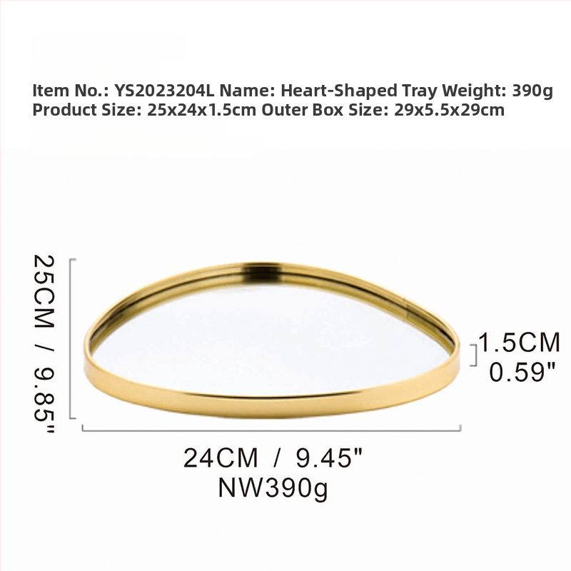 Viegls luksusa stila metāla spoguļa trauks ar daudzpusīgu neregulāru formu, pakaramais spogulis dzīvojamai istabai