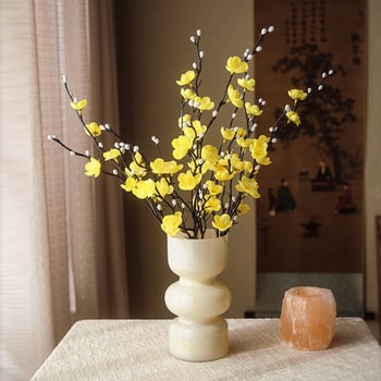 Mākslīga ziedu filiāle no zīda, mājas dekoriem, ar stilizāciju un 3D drukāšanas tekstūru