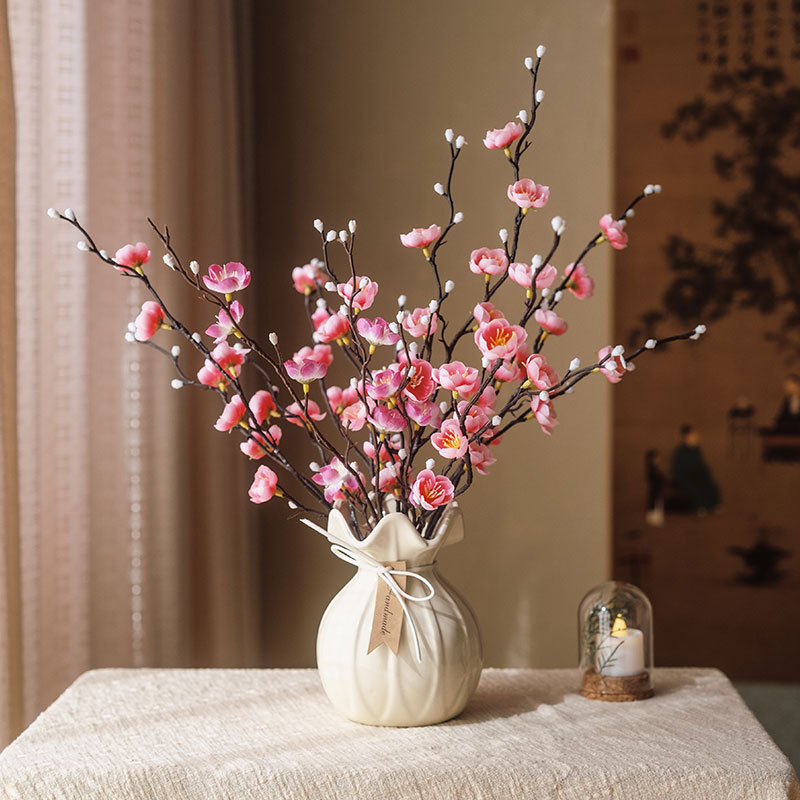 Mākslīga ziedu filiāle no zīda, mājas dekoriem, ar stilizāciju un 3D drukāšanas tekstūru