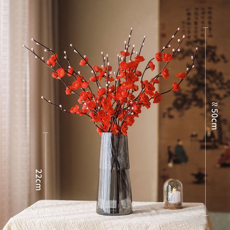 Mākslīga ziedu filiāle no zīda, mājas dekoriem, ar stilizāciju un 3D drukāšanas tekstūru