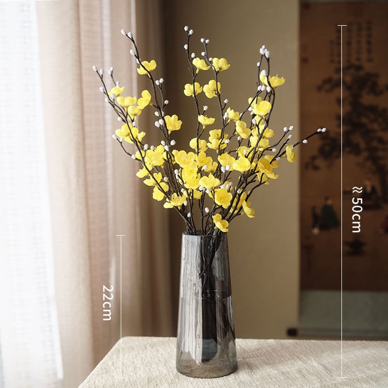 Mākslīga ziedu filiāle no zīda, mājas dekoriem, ar stilizāciju un 3D drukāšanas tekstūru