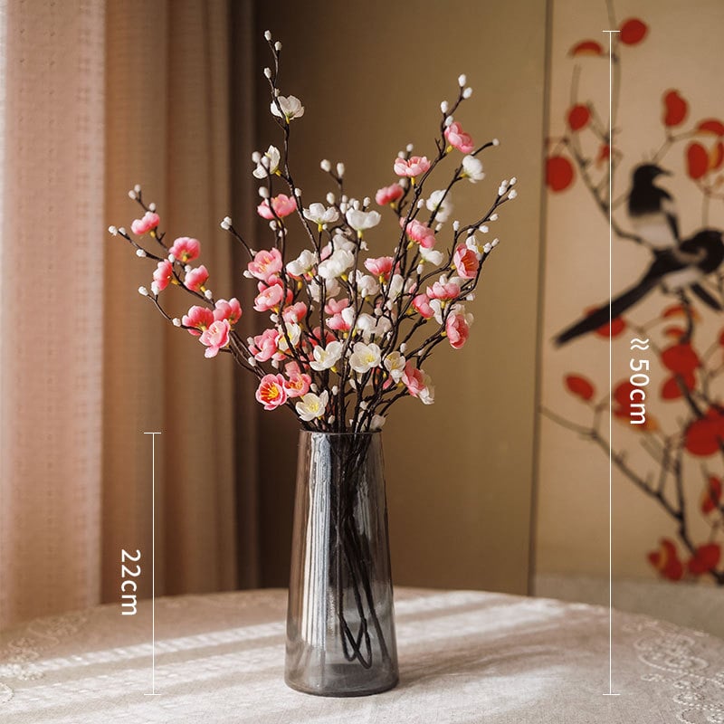 Mākslīga ziedu filiāle no zīda, mājas dekoriem, ar stilizāciju un 3D drukāšanas tekstūru