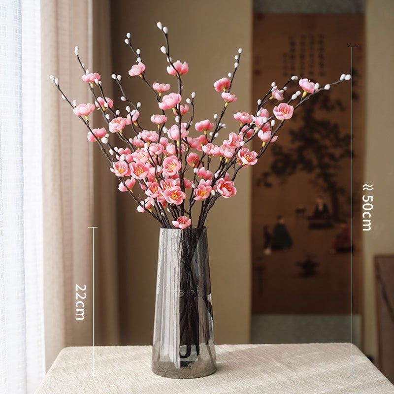 Mākslīga ziedu filiāle no zīda, mājas dekoriem, ar stilizāciju un 3D drukāšanas tekstūru