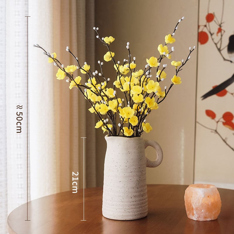 Mākslīga ziedu filiāle no zīda, mājas dekoriem, ar stilizāciju un 3D drukāšanas tekstūru