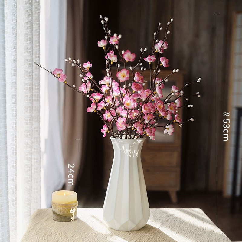 Mākslīga ziedu filiāle no zīda, mājas dekoriem, ar stilizāciju un 3D drukāšanas tekstūru