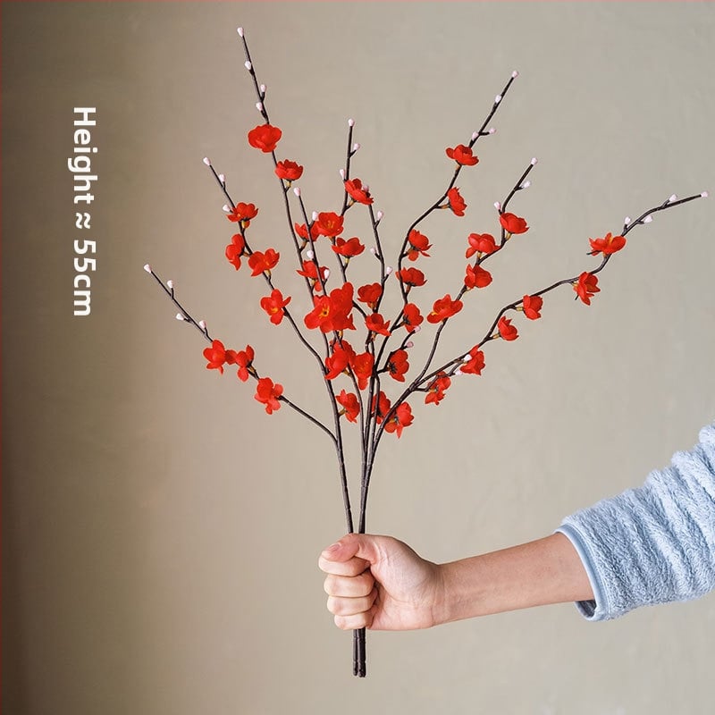 Mākslīga ziedu filiāle no zīda, mājas dekoriem, ar stilizāciju un 3D drukāšanas tekstūru