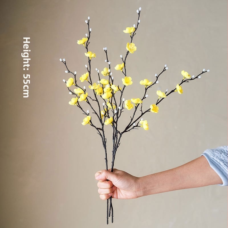 Mākslīga ziedu filiāle no zīda, mājas dekoriem, ar stilizāciju un 3D drukāšanas tekstūru