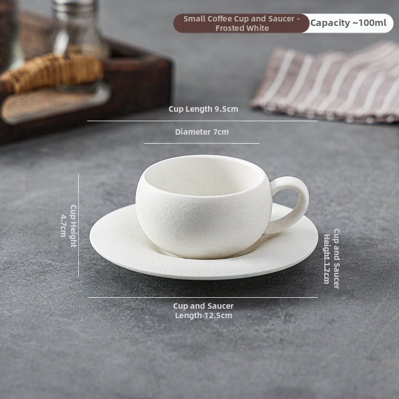 Keramiska kafijas krūze, retro vieglā luksusa stils, pielāgojama, latte art iespēja, svars 500 g (Keramikas materiāls • Latte art iespēja • Pielāgojama • Svars 500 g • Retro vieglā luksusa stils)