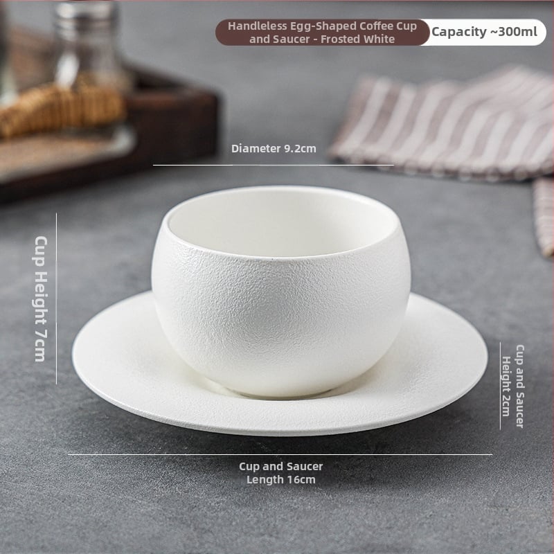 Keramiska kafijas krūze, retro vieglā luksusa stils, pielāgojama, latte art iespēja, svars 500 g (Keramikas materiāls • Latte art iespēja • Pielāgojama • Svars 500 g • Retro vieglā luksusa stils)