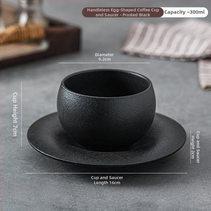 Keramiska kafijas krūze, retro vieglā luksusa stils, pielāgojama, latte art iespēja, svars 500 g (Keramikas materiāls • Latte art iespēja • Pielāgojama • Svars 500 g • Retro vieglā luksusa stils)