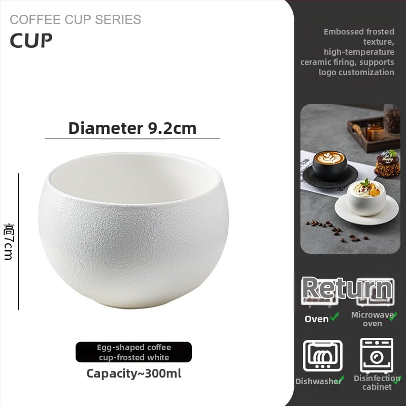 Keramiska kafijas krūze, retro vieglā luksusa stils, pielāgojama, latte art iespēja, svars 500 g (Keramikas materiāls • Latte art iespēja • Pielāgojama • Svars 500 g • Retro vieglā luksusa stils)