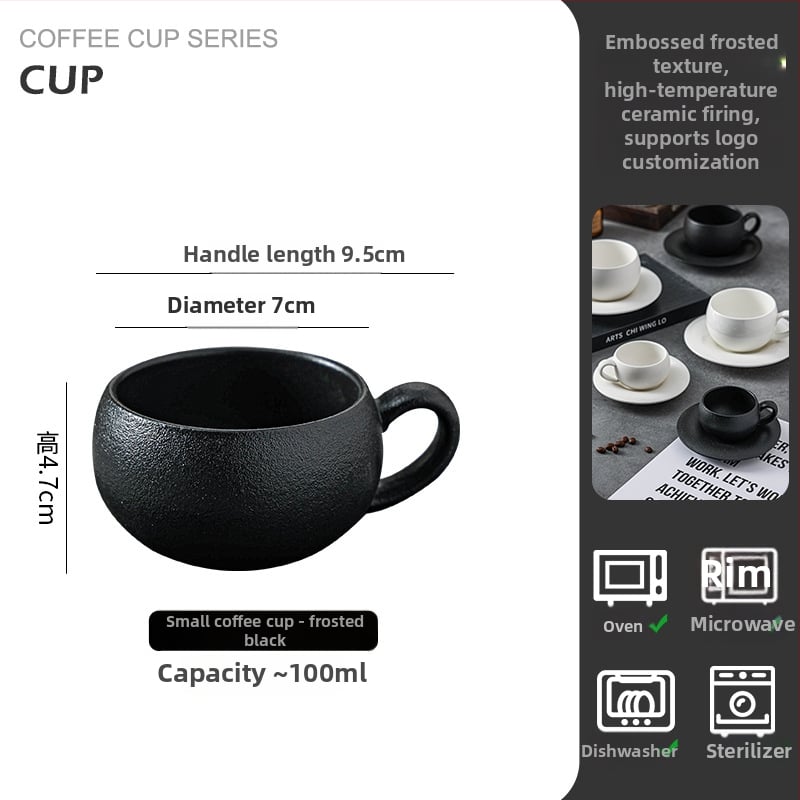 Keramiska kafijas krūze, retro vieglā luksusa stils, pielāgojama, latte art iespēja, svars 500 g (Keramikas materiāls • Latte art iespēja • Pielāgojama • Svars 500 g • Retro vieglā luksusa stils)