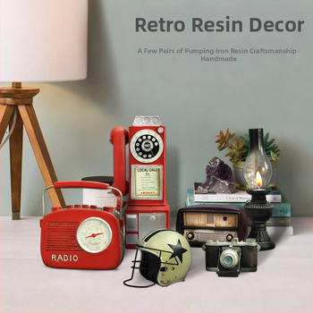 Sveķu dekoratīvā figūra — Kameras un radio modeļa dekors bārā, kafejnīcā un veikalā (Materiāls: sintētiskais sveķis; Zīmols: Gu Chu; Kategorija: Sveķu amatniecība; Iepakojums: kartona iepakojums; Materiālu tips: plastmasa, sveķi)