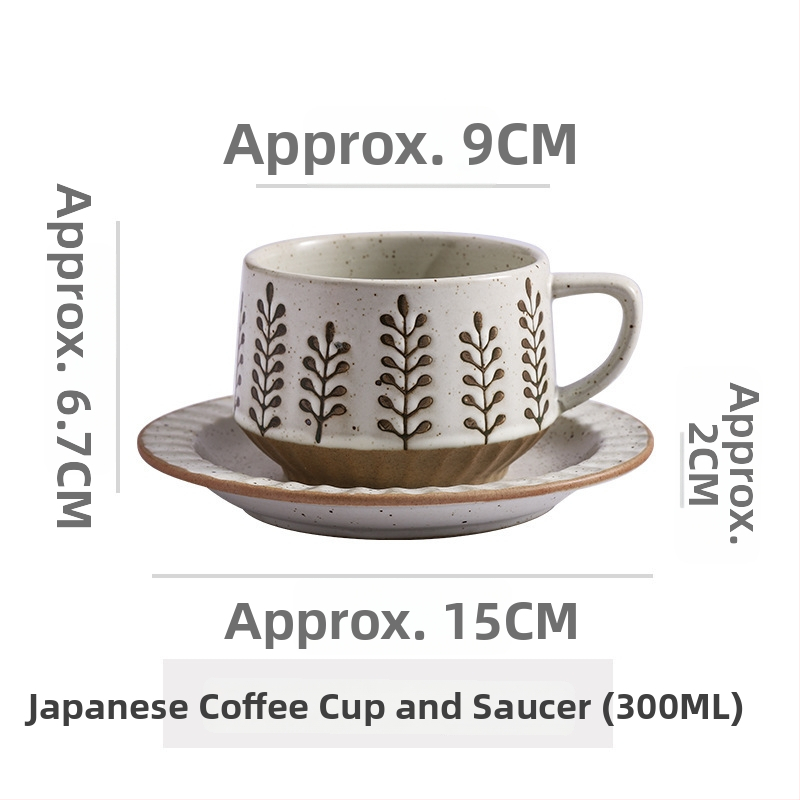 Keramikas kafas krūze ar ziedu rakstu, retro stilā, divu vienību komplekts, mikroviļņu krāsnij droša un izturīga pret augstām temperatūrām