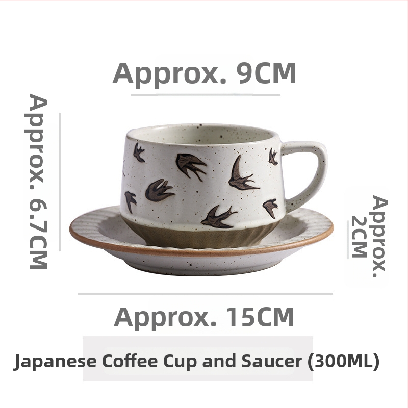 Keramikas kafas krūze ar ziedu rakstu, retro stilā, divu vienību komplekts, mikroviļņu krāsnij droša un izturīga pret augstām temperatūrām