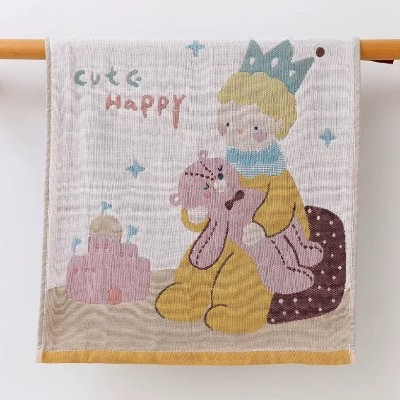 100% kokvilnas kvadrātveļas dvielis, 32 diegu džakvards audums, 50 g, izšūts sejai dvielis