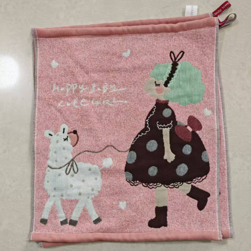 100% kokvilnas kvadrātveļas dvielis, 32 diegu džakvards audums, 50 g, izšūts sejai dvielis