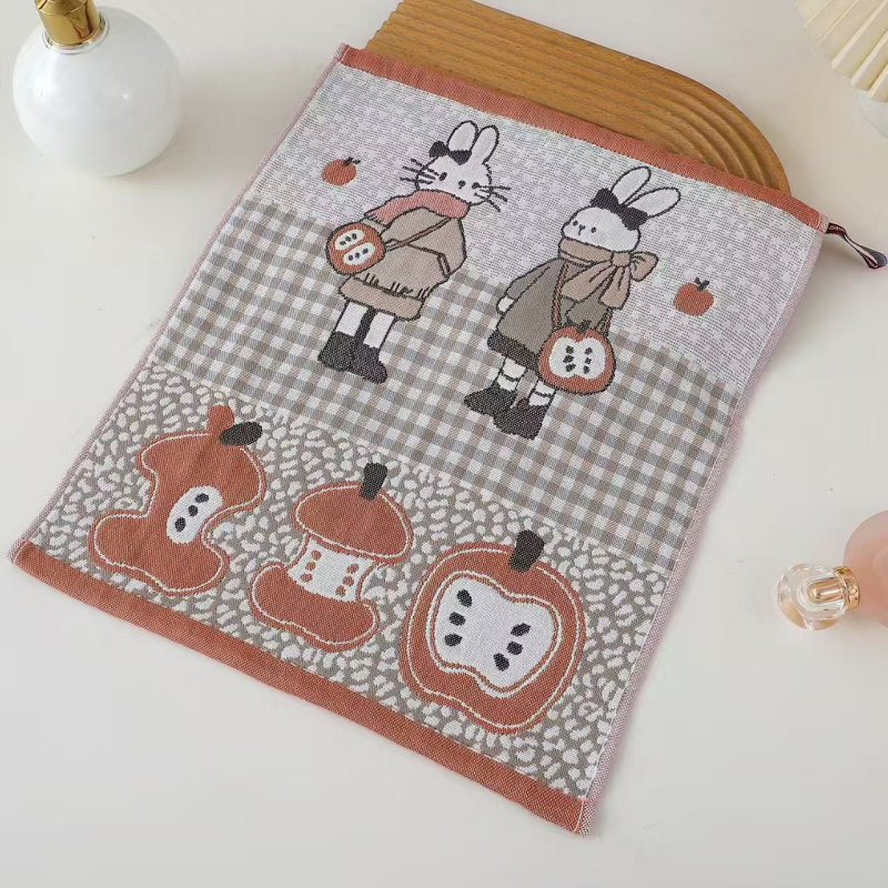 100% kokvilnas kvadrātveļas dvielis, 32 diegu džakvards audums, 50 g, izšūts sejai dvielis