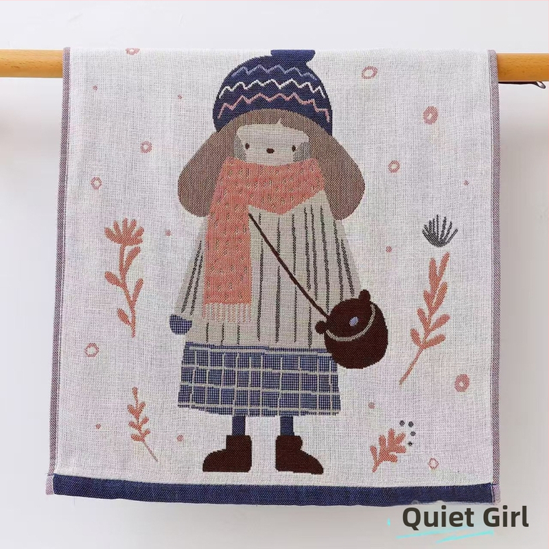 100% kokvilnas kvadrātveļas dvielis, 32 diegu džakvards audums, 50 g, izšūts sejai dvielis