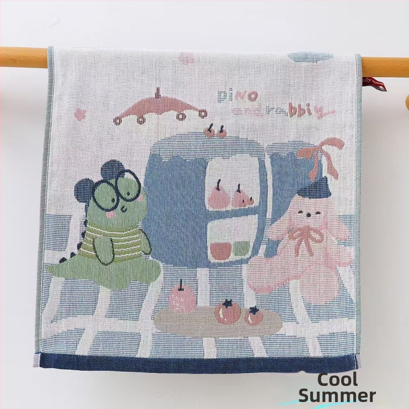 100% kokvilnas kvadrātveļas dvielis, 32 diegu džakvards audums, 50 g, izšūts sejai dvielis